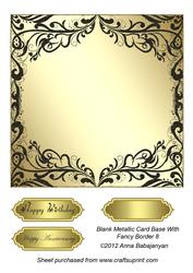 Blank Metallic Card Base with Fancy Border 8