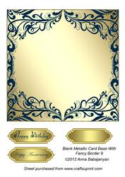 Blank Metallic Card Base with Fancy Border 9
