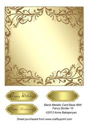 Blank Metallic Card Base with Fancy Border 10