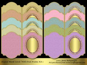 Shaped Blank Cards with Oval Frame Kit 1