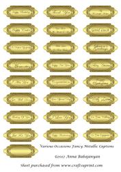 Various Occasions Fancy Metallic Captions
