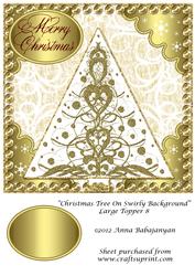 Christmas Tree on Swirly Background Large Topper 8
