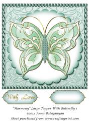 Harmony Large Topper with Butterfly 1