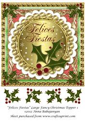 Felices Fiestas Large Fancy Christmas Topper 1