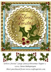 Felices Fiestas Large Fancy Christmas Topper 2