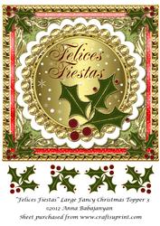 Felices Fiestas Large Fancy Christmas Topper 3