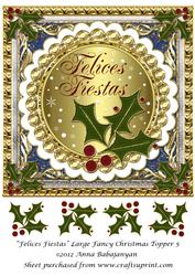 Felices Fiestas Large Fancy Christmas Topper 5