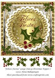 Felices Fiestas Large Fancy Christmas Topper 7