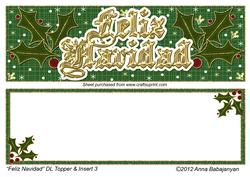 Feliz Navidad Dl Topper & Insert 3