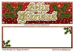 Feliz Navidad Dl Topper & Insert 4