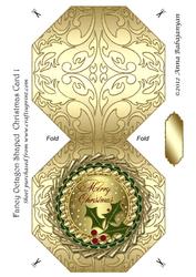 Fancy Octagon Shaped Christmas Card 1