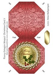Fancy Octagon Shaped Christmas Card 3