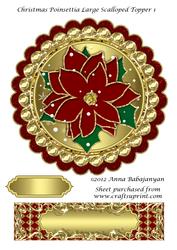 Christmas Poinsettia Large Scalloped Topper 1