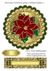Christmas Poinsettia Large Scalloped Topper 2
