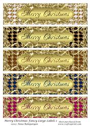 Merry Christmas Fancy Large Labels 1