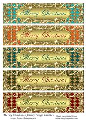 Merry Christmas Fancy Large Labels 2