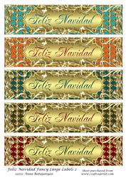 Feliz Navidad Fancy Large Labels 2