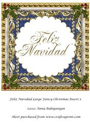 Feliz Navidad Large Fancy Christmas Insert 5