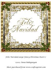 Feliz Navidad Large Fancy Christmas Insert 7