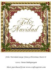 Feliz Navidad Large Fancy Christmas Insert 8