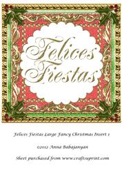Felices Fiestas Large Fancy Christmas Insert 1