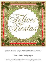Felices Fiestas Large Fancy Christmas Insert 3