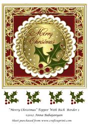 Merry Christmas Topper with Rich Border 1