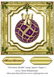 Christmas Bauble Large Square Topper 7