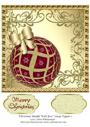 Christmas Bauble with Bow Large Topper 1