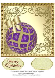 Christmas Bauble with Bow Large Topper 9