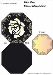 White Rose Octagon Shaped Card