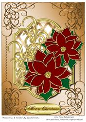 Poinsettias & Swirls A4 Card Front 3