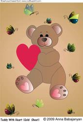Teddy with Heart ( Gold Sheet )