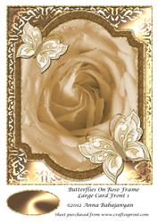 Butterflies on Rose Frame Large Card Front 1