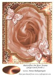 Butterflies on Rose Frame Large Card Front 2