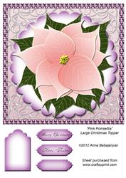 Pink Poinsettia Large Christmas Topper