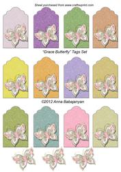 Grace Butterfly Tags Set