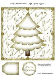 Cute Christmas Tree Large Square Topper 1