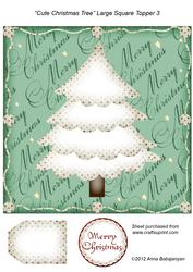 Cute Christmas Tree Large Square Topper 3