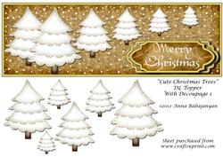 Cute Christmas Trees Dl Topper with Decoupage 1