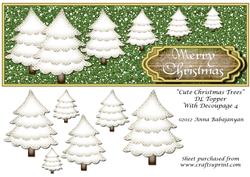 Cute Christmas Trees Dl Topper with Decoupage 4