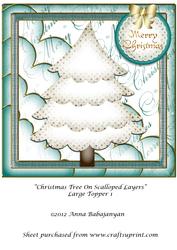 Christmas Tree on Scalloped Layers Large Topper 1