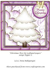 Christmas Tree on Scalloped Layers Large Topper 5