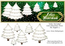 Feliz Navidad Cute Christmas Trees Dl Topper 2