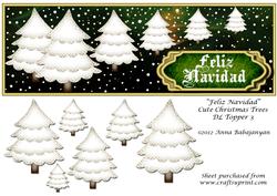 Feliz Navidad Cute Christmas Trees Dl Topper 3