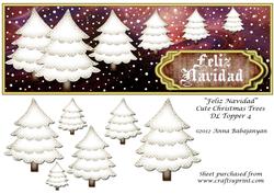 Feliz Navidad Cute Christmas Trees Dl Topper 4