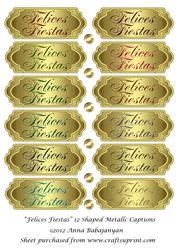 Felices Fiestas 12 Shaped Metallic Captions