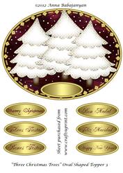 Three Christmas Trees Oval Shaped Topper 3