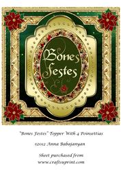 Bones Festes Topper with 4 Poinsettias