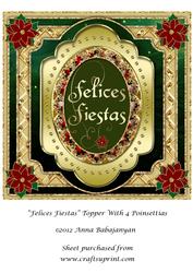 Felices Fiestas Topper with 4 Poinsettias